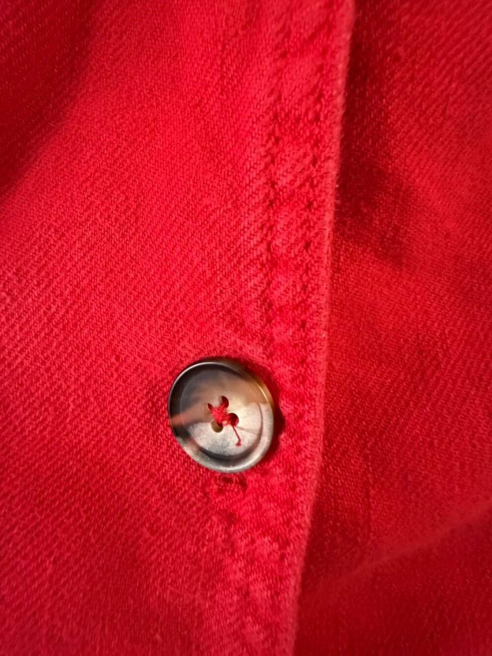 Red Button-Front Short Sleeve Dress - Picture 6 of 7